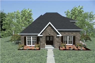 3-Bedroom, 1341 Sq Ft European Home Plan - 203-1008 - Main Exterior