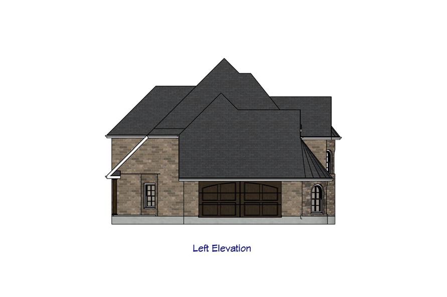 Home Plan Left Elevation of this 4-Bedroom,2627 Sq Ft Plan -203-1011