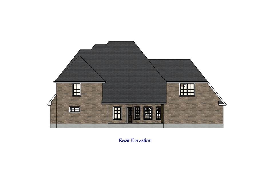 Home Plan Rear Elevation of this 4-Bedroom,2627 Sq Ft Plan -203-1011