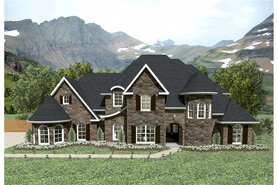 4-Bedroom, 2627 Sq Ft European Home Plan - 203-1011 - Main Exterior