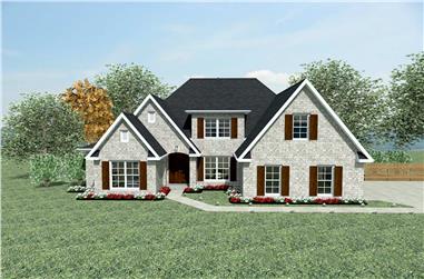 4-Bedroom, 2517 Sq Ft European House Plan - 203-1013 - Front Exterior