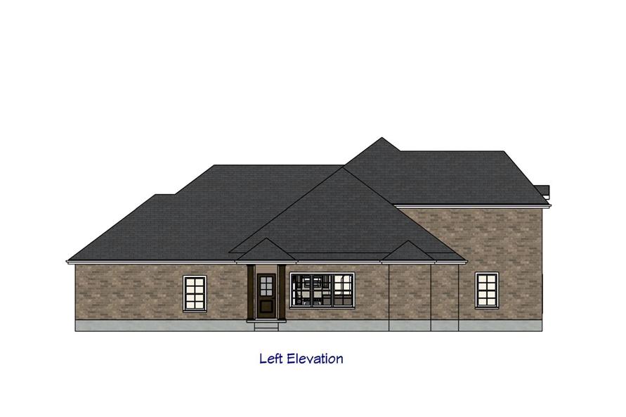 Home Plan Left Elevation of this 3-Bedroom,2030 Sq Ft Plan -203-1014