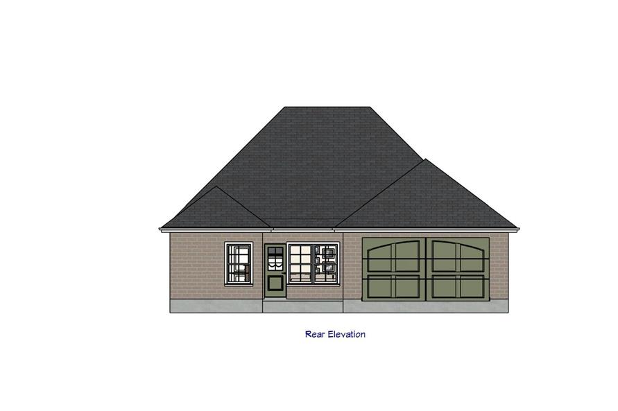 Home Plan Rear Elevation of this 3-Bedroom,1252 Sq Ft Plan -203-1022