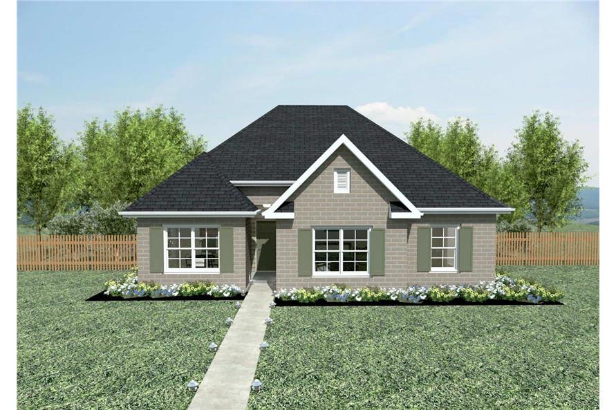 3-Bedroom, 1252 Sq Ft Texas Style House Plan - 203-1022 - Front Exterior