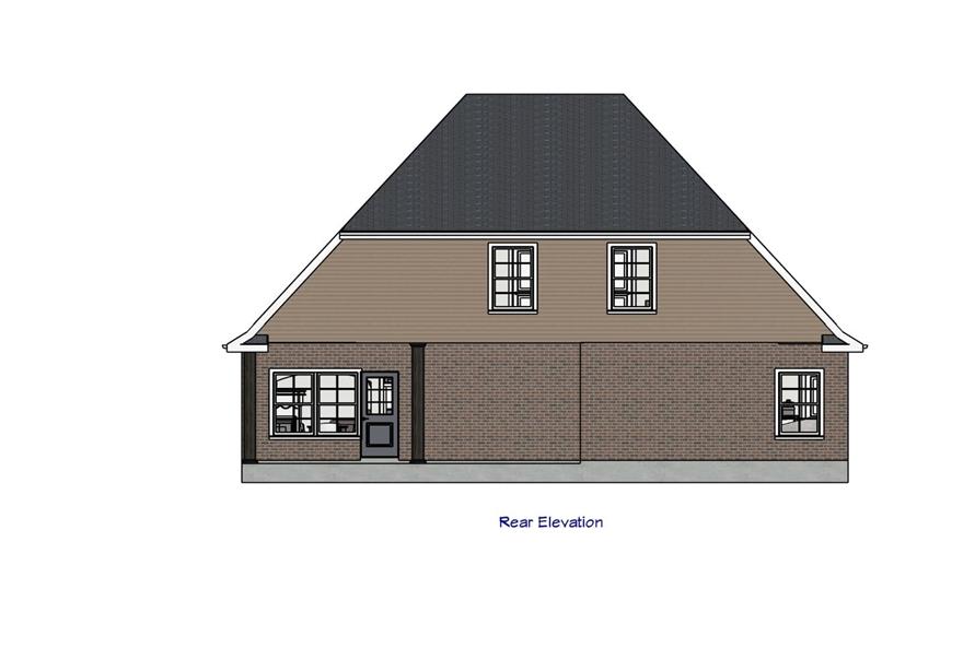 Home Plan Rear Elevation of this 4-Bedroom,1988 Sq Ft Plan -203-1040