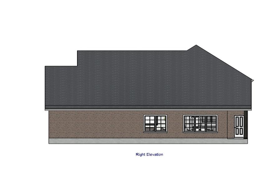 Home Plan Right Elevation of this 4-Bedroom,1988 Sq Ft Plan -203-1040