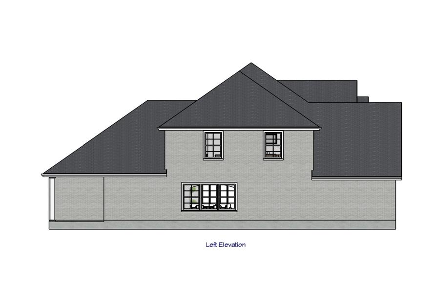 Home Plan Left Elevation of this 4-Bedroom,2267 Sq Ft Plan -203-1044