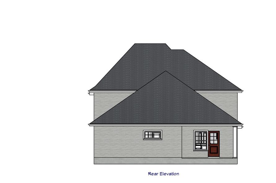 Home Plan Rear Elevation of this 4-Bedroom,2267 Sq Ft Plan -203-1044