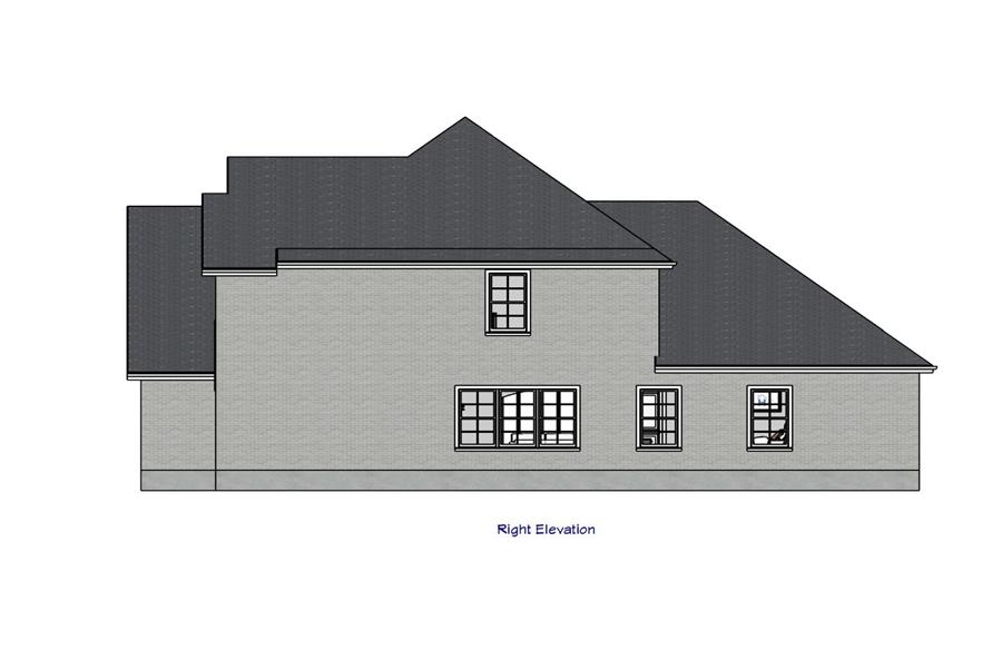 Home Plan Right Elevation of this 4-Bedroom,2267 Sq Ft Plan -203-1044