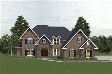 Front image of luxury traditional home with 5 bedrooms & 4.1 baths