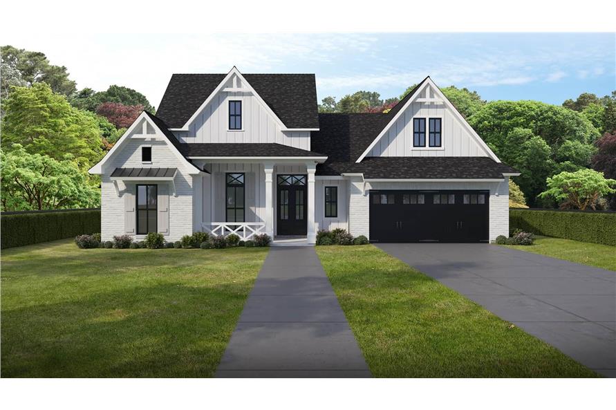 4-Bedroom, 2465 Sq Ft Ranch House Plan - 204-1027 - Front Exterior