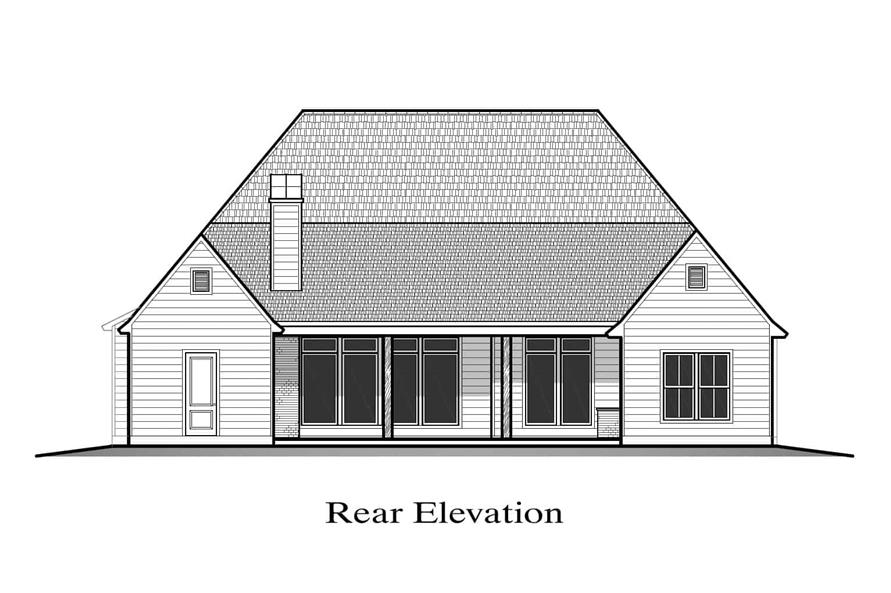 Home Plan Rear Elevation of this 4-Bedroom,2877 Sq Ft Plan -204-1039
