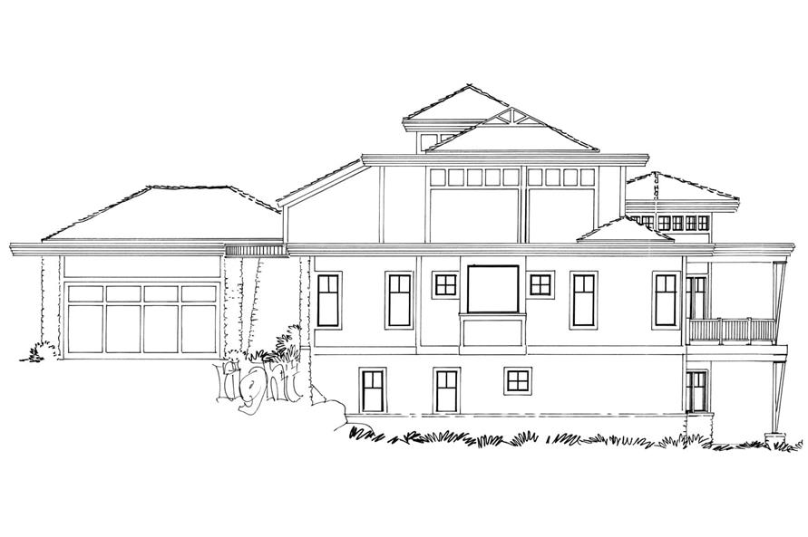 Home Plan Right Elevation of this 4-Bedroom,4085 Sq Ft Plan -205-1008