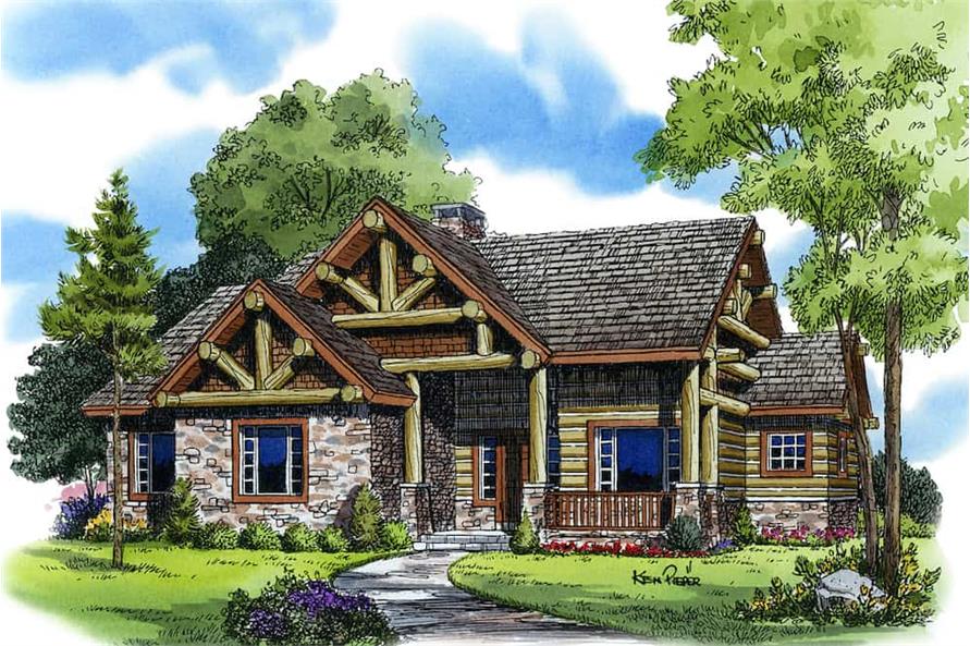 Front View of this 3-Bedroom, 1416 Sq Ft Plan - 205-1009