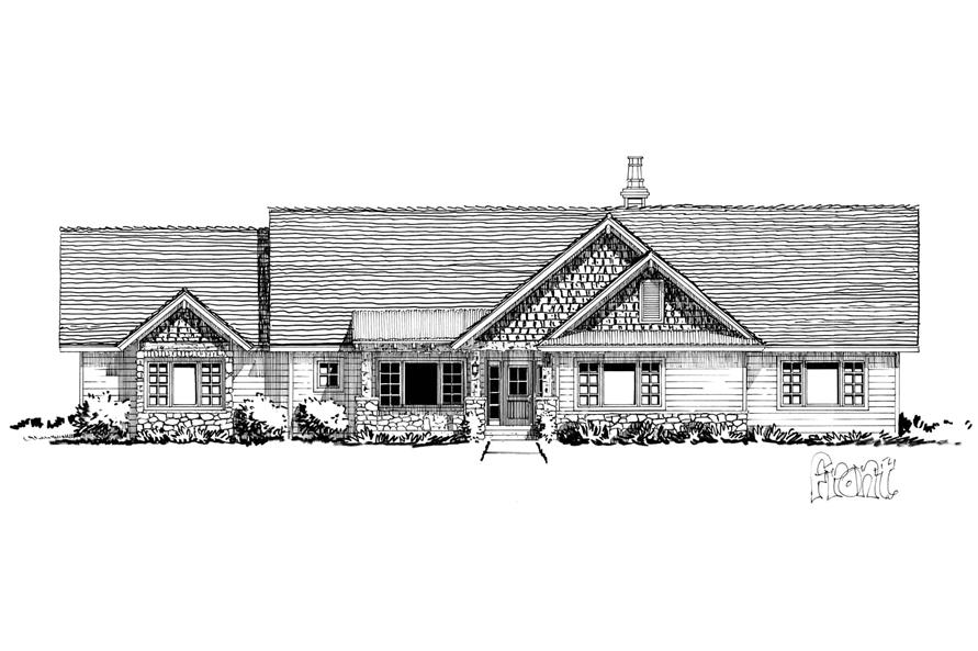 Home Plan Front Elevation of this 3-Bedroom,2007 Sq Ft Plan -205-1012