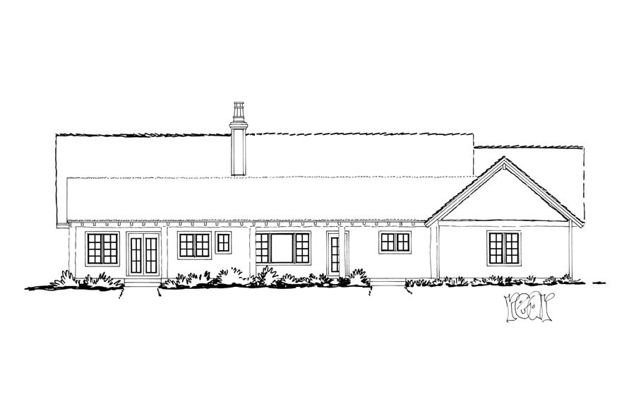 Home Plan Rear Elevation of this 3-Bedroom,2007 Sq Ft Plan -205-1012