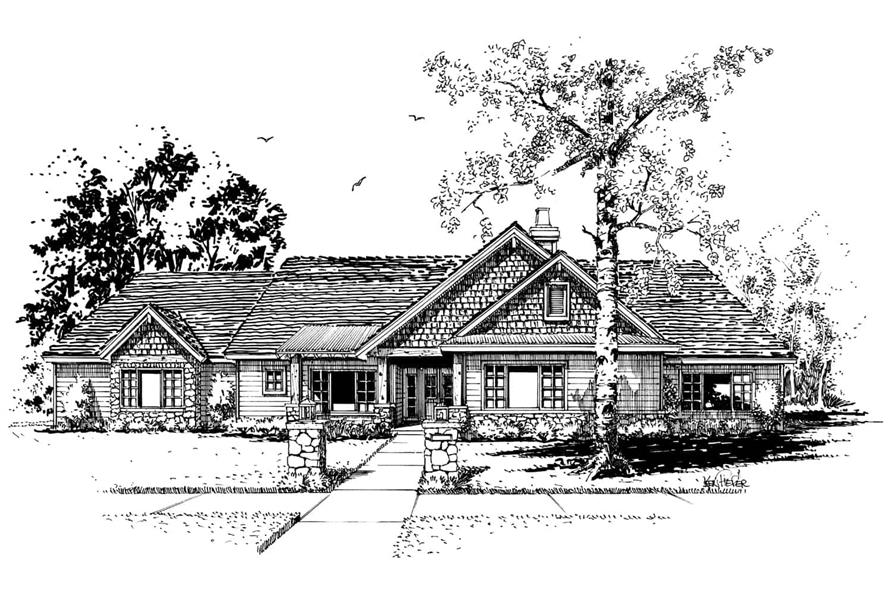 Front View of this 3-Bedroom, 2007 Sq Ft Plan - 205-1012