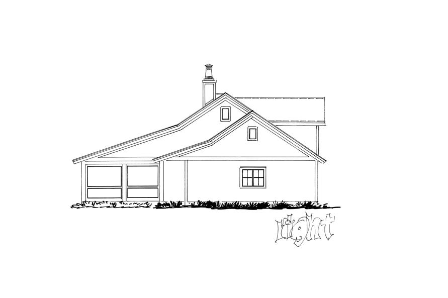 Home Plan Right Elevation of this 3-Bedroom,1676 Sq Ft Plan -205-1015