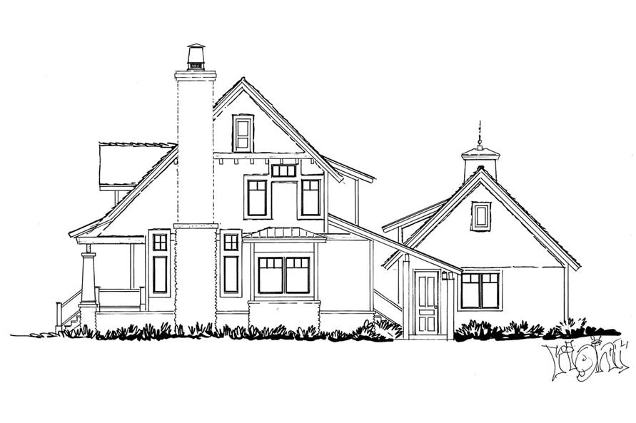 Home Plan Right Elevation of this 3-Bedroom,1825 Sq Ft Plan -205-1020