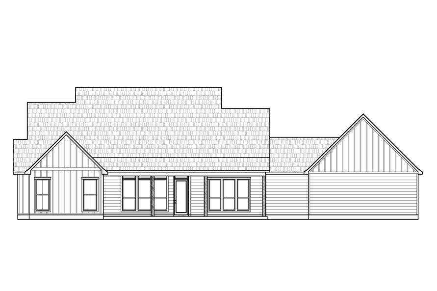 Home Plan Rear Elevation of this 4-Bedroom,2446 Sq Ft Plan -206-1006