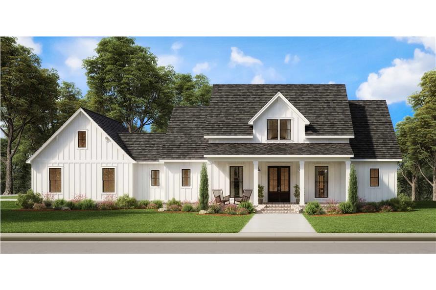 4-Bedroom, 2359 Sq Ft French House Plan - 206-1006 - Front Exterior