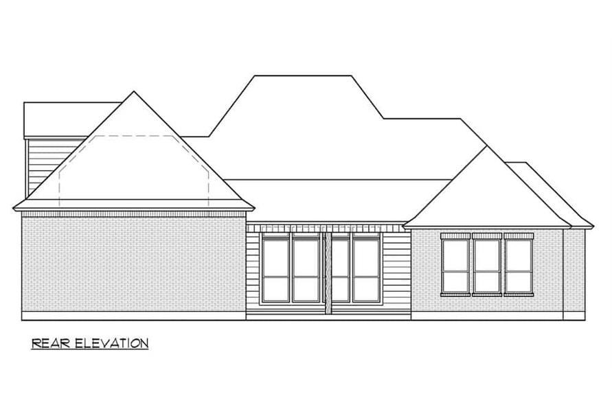 Home Plan Rear Elevation of this 4-Bedroom,2843 Sq Ft Plan -206-1011