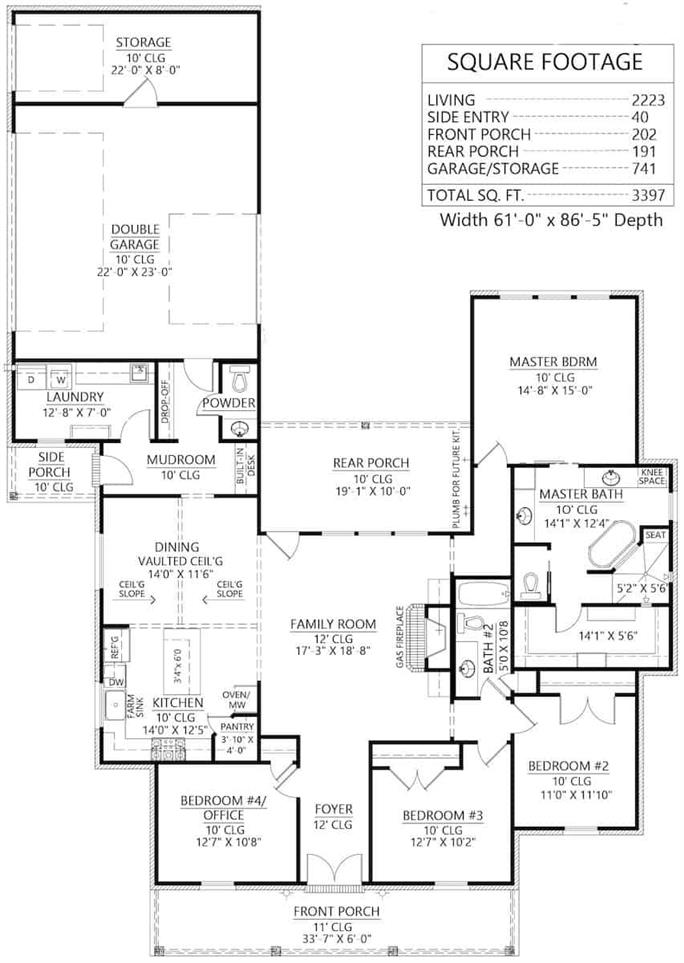 Acadian Style House - 3 Bedrms, 2.5 Baths - 2223 Sq Ft - Plan #206-1033