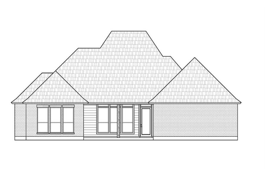 Home Plan Rear Elevation of this 4-Bedroom,2223 Sq Ft Plan -206-1033