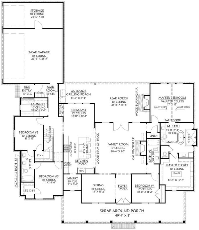 Contemporary Farmhouse - 4 Bedrms, 3-3.5 Baths - 2716-3407 Sq Ft - Plan ...