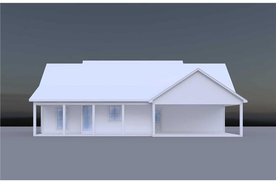 Rear View of this 3-Bedroom, 1650 Sq Ft Plan - 206-1052