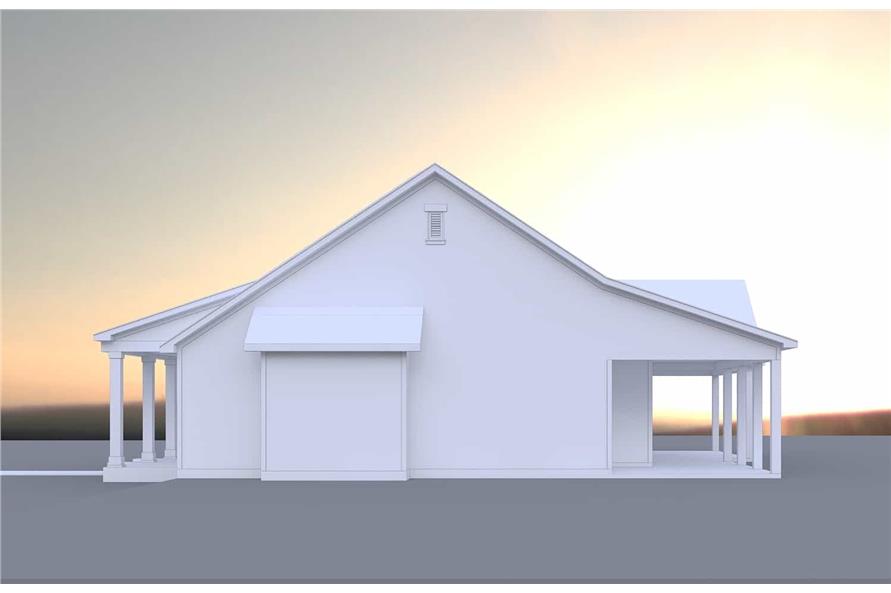 Right Side View of this 3-Bedroom, 1650 Sq Ft Plan - 206-1052