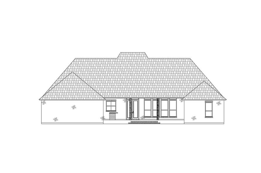 Home Plan Rear Elevation of this 4-Bedroom,2350 Sq Ft Plan -206-1055