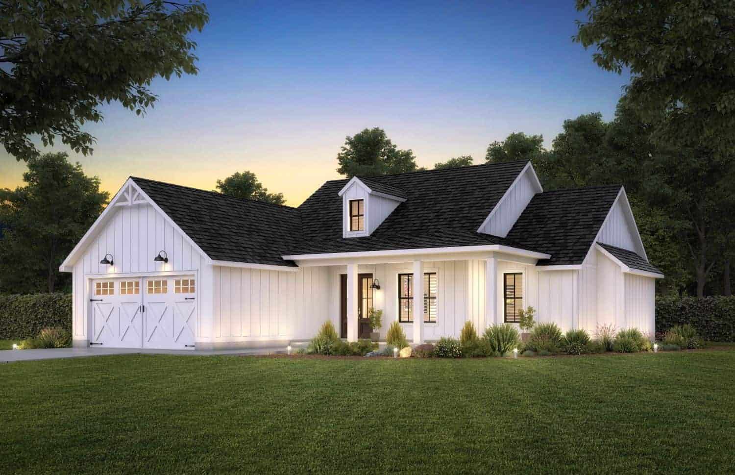 Farmhouse Home Plan - 3 Bedrms, 2 Baths - 1600 Sq Ft - #206-1056