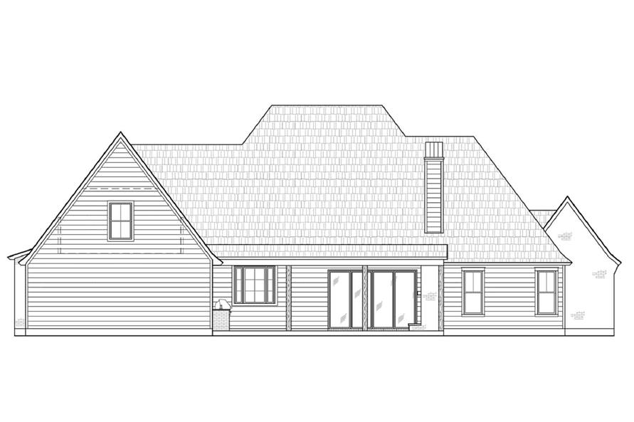 Home Plan Rear Elevation of this 4-Bedroom,2789 Sq Ft Plan -206-1063