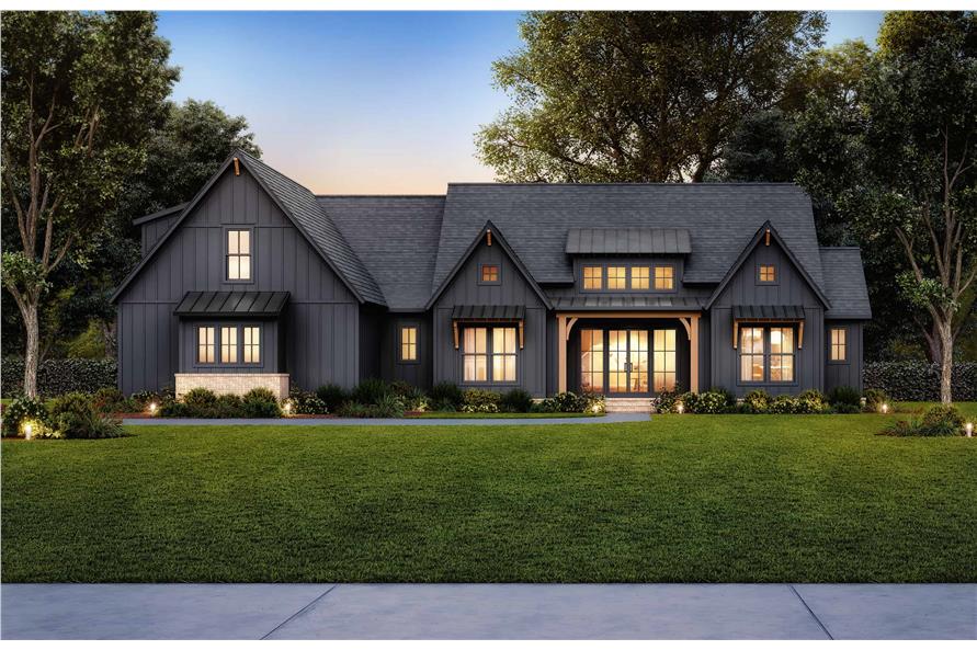 Front View of this 4-Bedroom,2578 Sq Ft Plan -206-1071