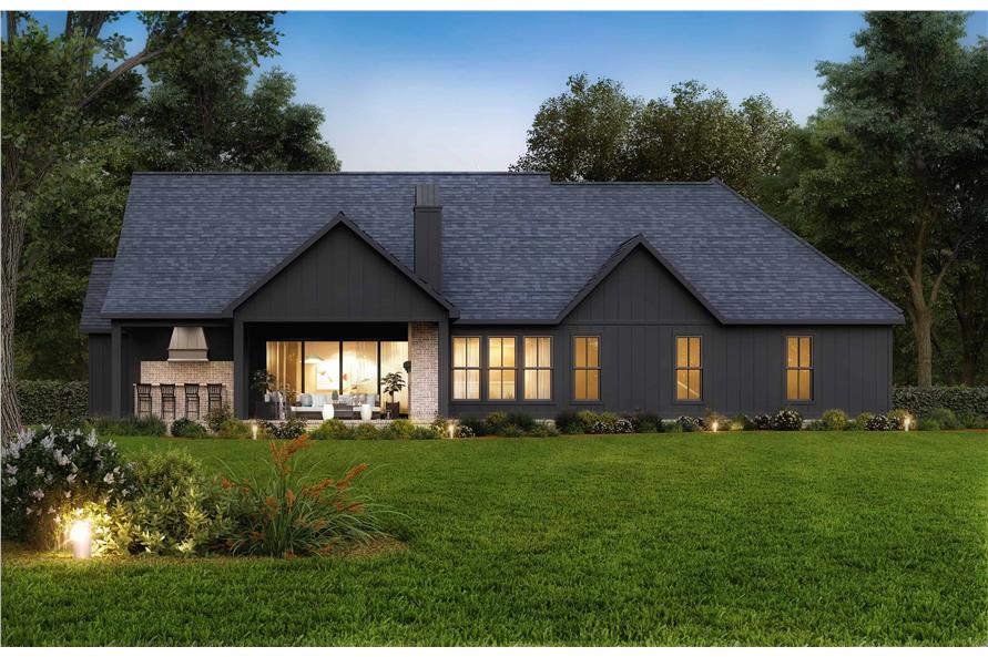 Rear View of this 4-Bedroom,2578 Sq Ft Plan -206-1071