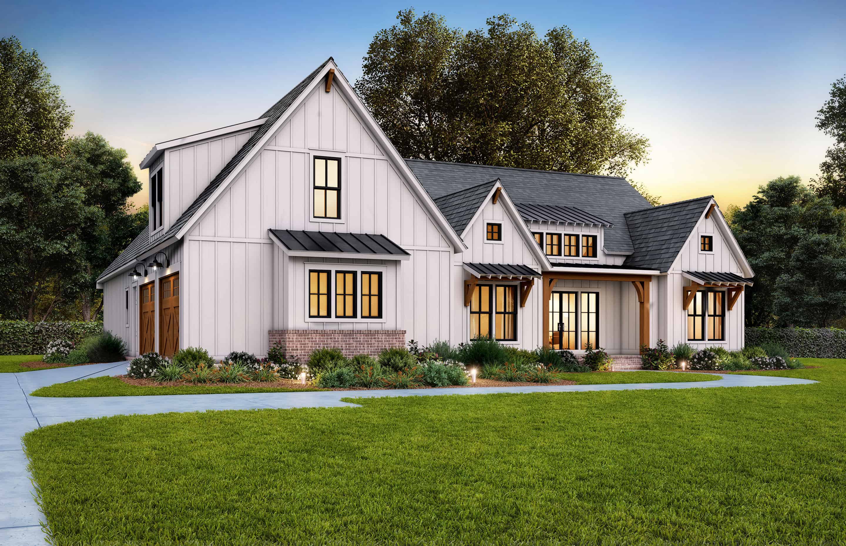 Farmhouse Home Plan - 4 Bedrms, 3.5 Baths - 2578 Sq Ft - #206-1071