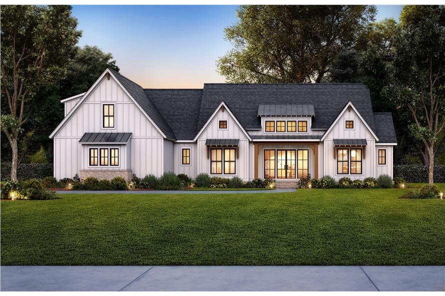 4-Bedroom, 2578 Sq Ft Farmhouse House Plan - 206-1071 - Front Exterior