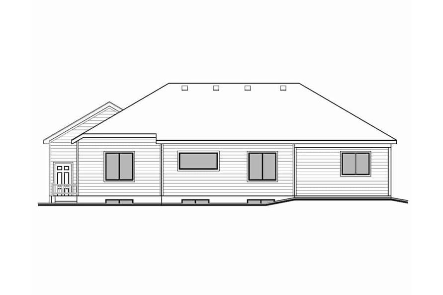 Home Plan Rear Elevation of this 4-Bedroom,2051 Sq Ft Plan -208-1002