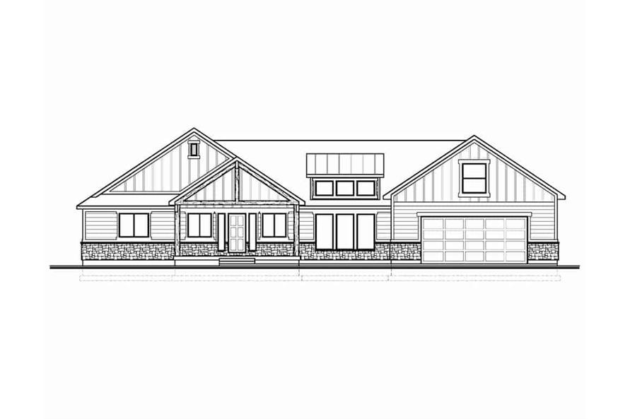 Home Plan Front Elevation of this 4-Bedroom,2918 Sq Ft Plan -208-1013