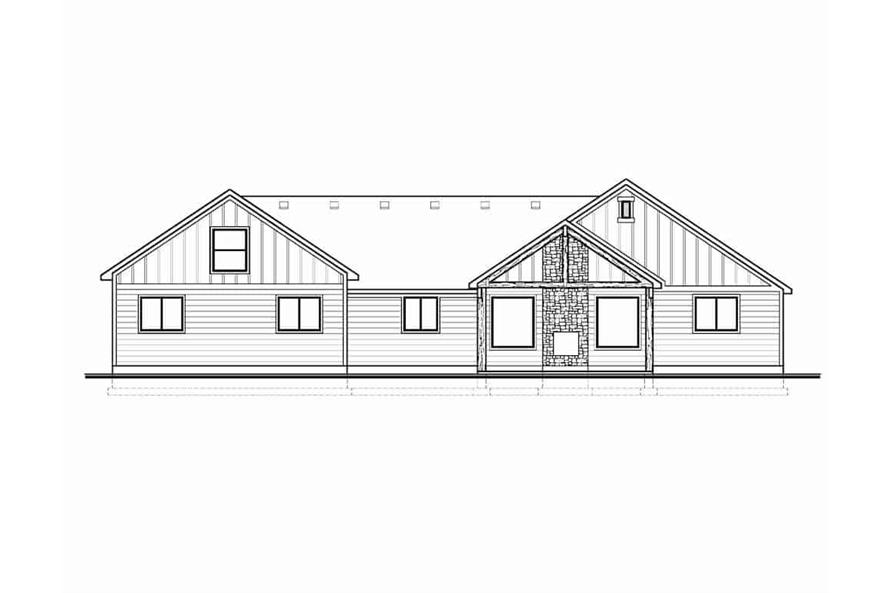 Home Plan Rear Elevation of this 4-Bedroom,2918 Sq Ft Plan -208-1013