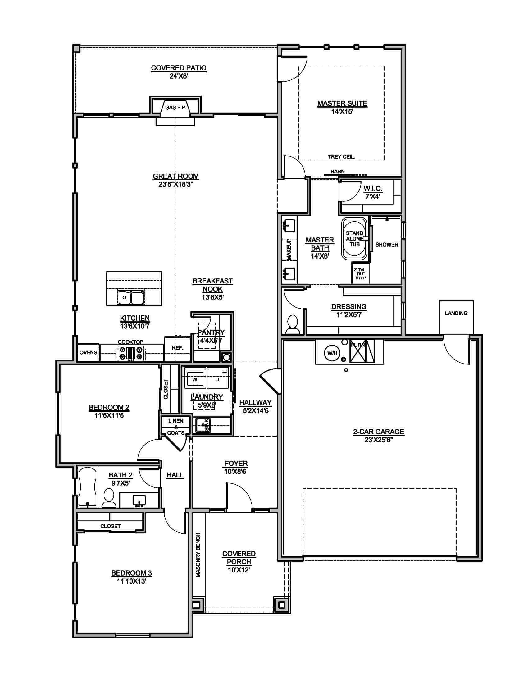 Contemporary House Plan - 3 Bedrms, 2 Baths - 1892 Sq Ft - #208-1030