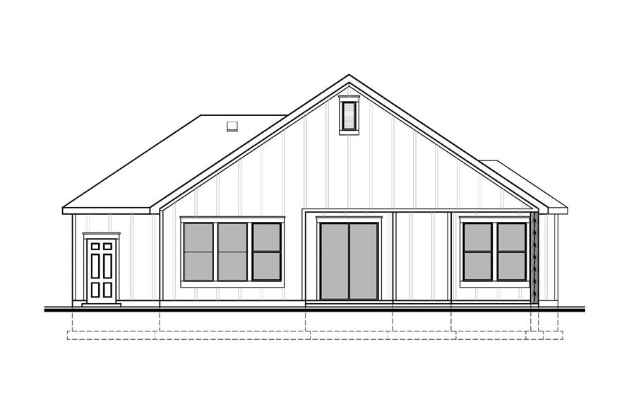 Home Plan Rear Elevation of this 3-Bedroom,1892 Sq Ft Plan -208-1030