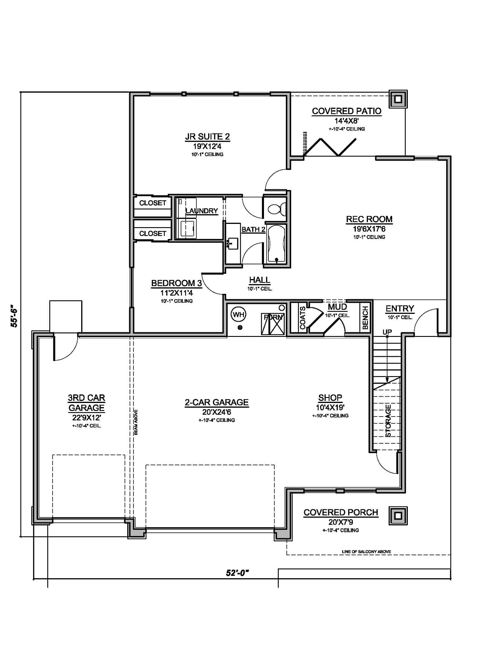 Contemporary Home Plan - 3 Bedrms, 2.5 Baths - 2858 Sq Ft - #208-1031