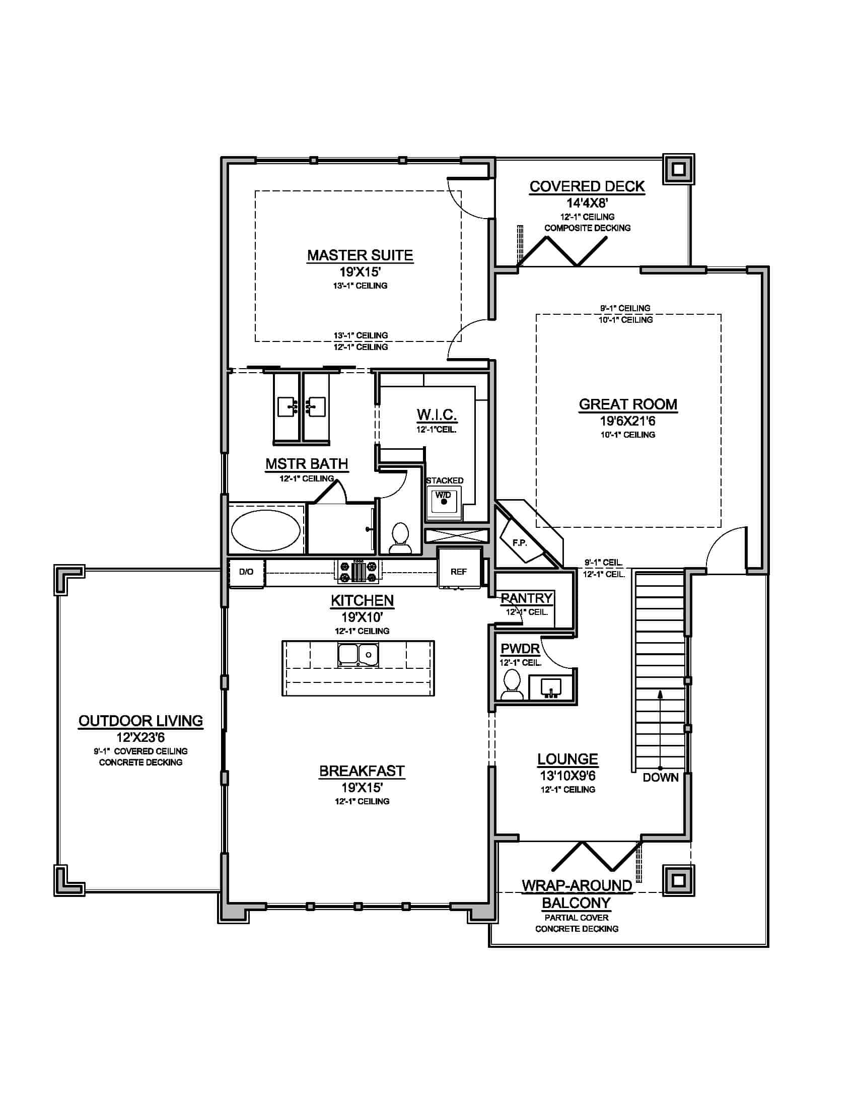 Contemporary Home Plan - 3 Bedrms, 2.5 Baths - 2858 Sq Ft - #208-1031