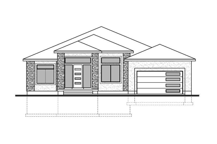 Home Plan Front Elevation of this 3-Bedroom,1901 Sq Ft Plan -208-1034