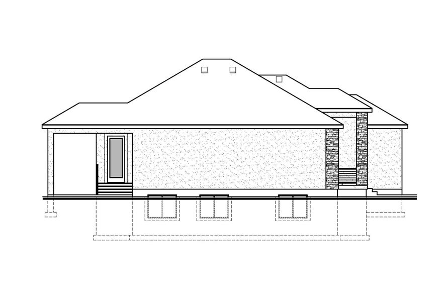 Home Plan Left Elevation of this 3-Bedroom,1901 Sq Ft Plan -208-1034