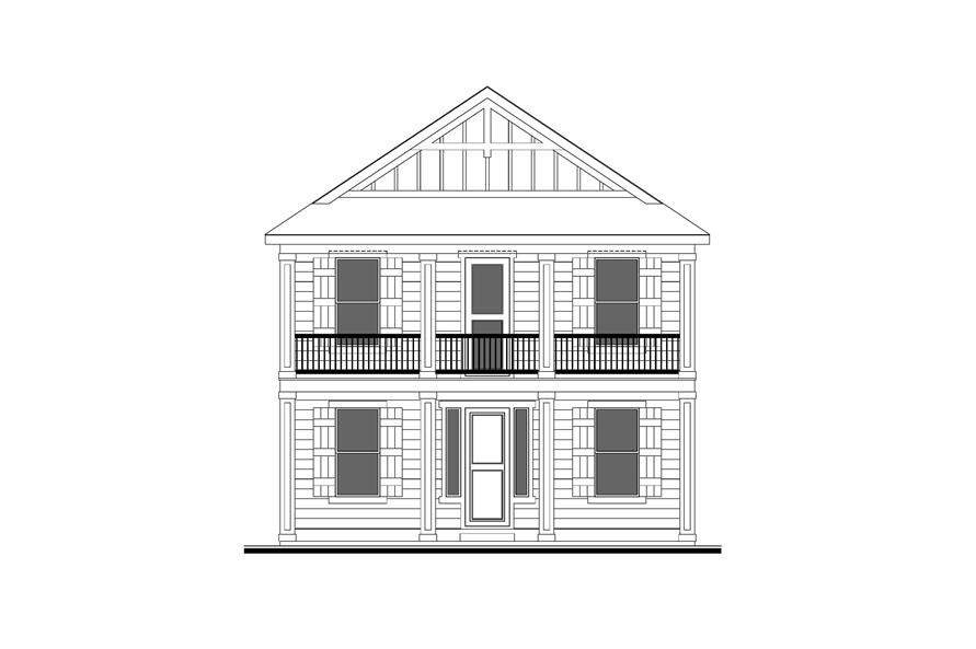 Home Plan Front Elevation of this 4-Bedroom,1730 Sq Ft Plan -208-1036