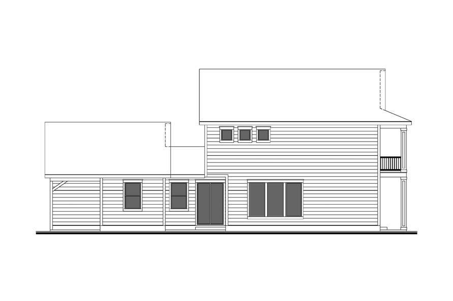 Home Plan Left Elevation of this 4-Bedroom,1730 Sq Ft Plan -208-1036