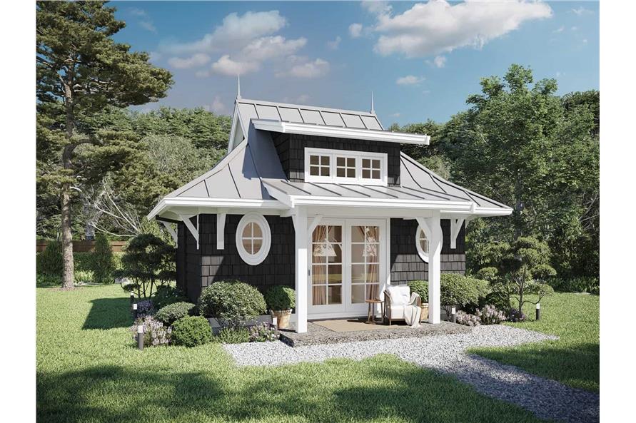 1-Bedroom, 300 Sq Ft Cottage House Plan - 211-1012 - Front Exterior